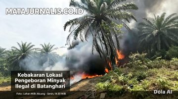 Lagi! Lokasi Minyak Ilegal Lahan Milik Akuang Terbakar di Batanghari, Status Sumur Terbakar Masih Ditelusuri